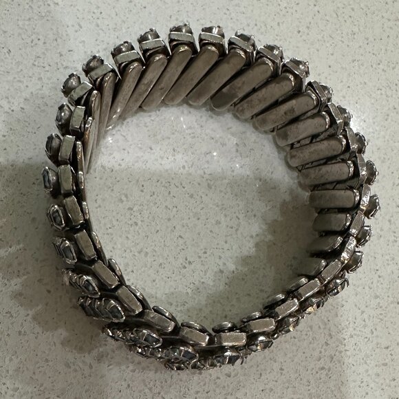 Vintage Watchband Blue Rhinestone Bracelet - Picture 6 of 10